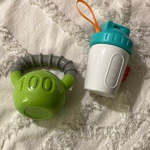 A set of two Fisher-Price newborn rattles